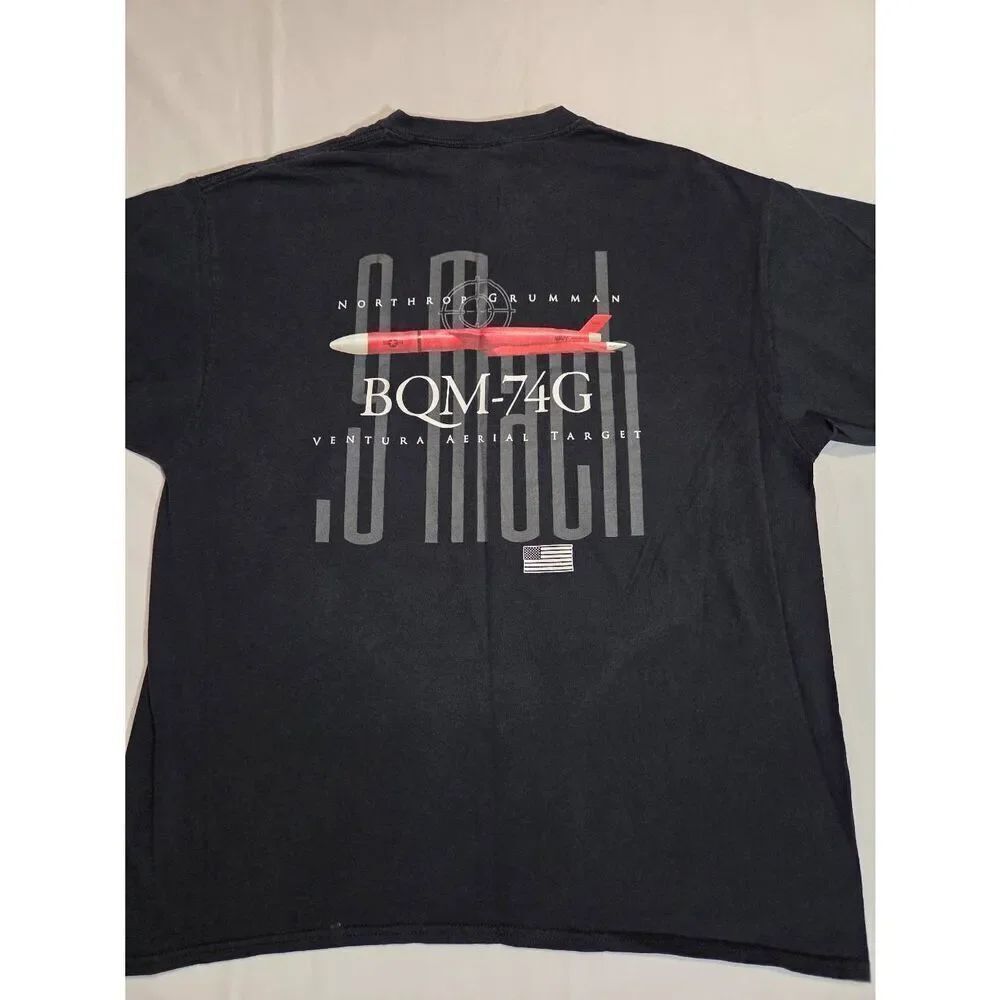 NORTHROP GRUMMAN BQM-74G VENTURA AERIAL TARGET INDUSTRY BLACK MENS T SHIRT XXL